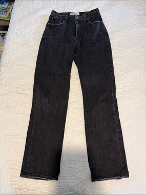 Abercrombie & Fitch Women's High-Rise Black Straight Jeans SZ 26/2L